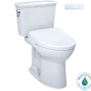 TOTO Drake Transitional WASHLET+ Two-Piece Elongated 1.28 GPF Universal Height TORNADO FLUSH Toilet with S7A Contemporary Bidet Seat, Cotton White, Vitreous China|Plastic, MW7864736CEFG#01