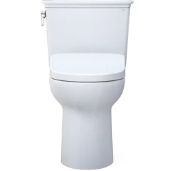 TOTO Drake Transitional WASHLET+ Two-Piece Elongated 1.28 GPF Universal Height TORNADO FLUSH Toilet and S7A Contemporary Bidet Seat with Auto Flush, Cotton White, Vitreous China|Plastic, MW7864736CEFGA.10#01