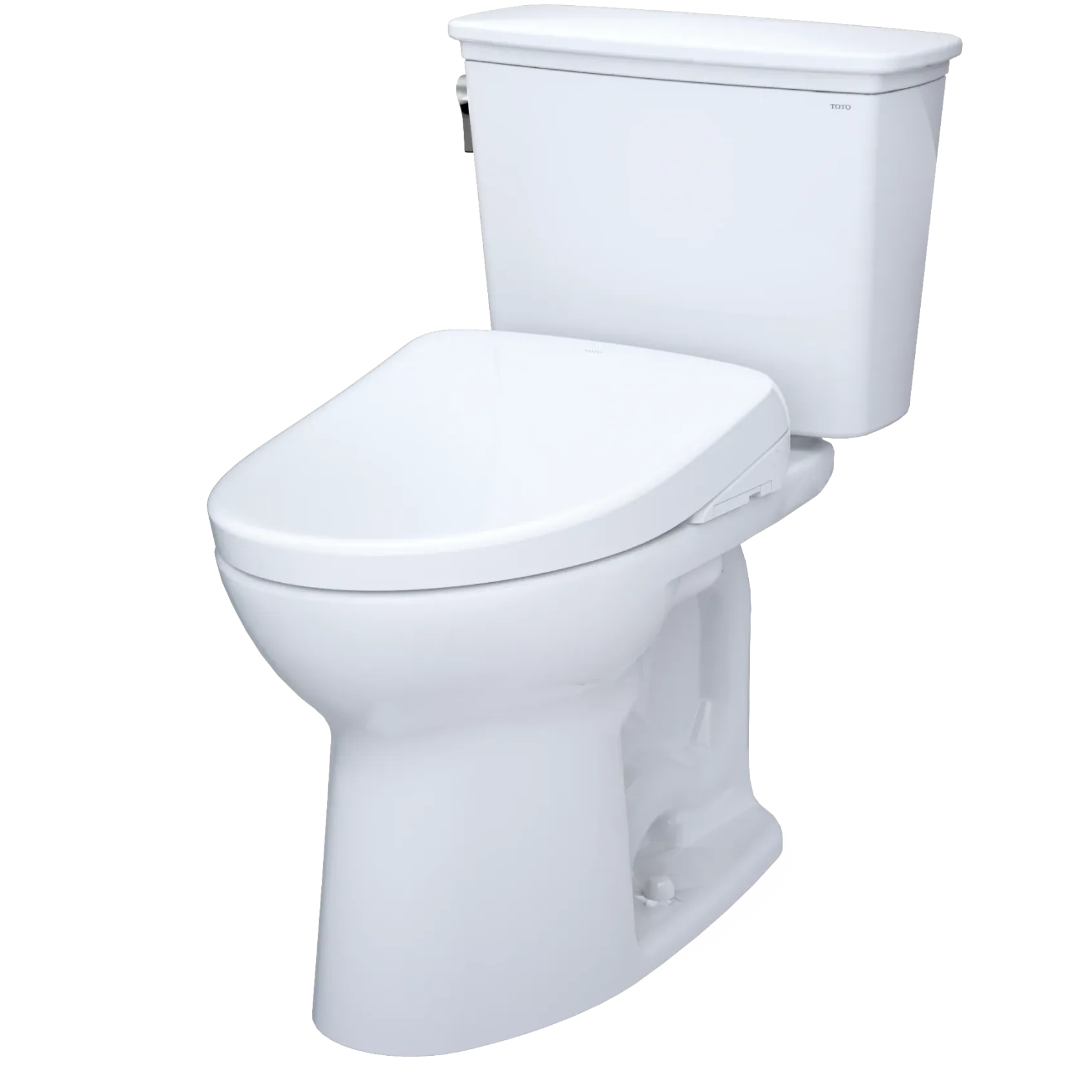 TOTO Drake Transitional WASHLET+ Two-Piece Elongated 1.28 GPF Universal Height TORNADO FLUSH Toilet and S7A Contemporary Bidet Seat with Auto Flush, Cotton White, Vitreous China|Plastic, MW7864736CEFGA.10#01