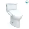TOTO Drake Transitional WASHLET+ Two-Piece Elongated 1.28 GPF Universal Height TORNADO FLUSH Toilet with C2 Bidet Seat, Cotton White, Vitreous China, MW7863074CEFG.10#01
