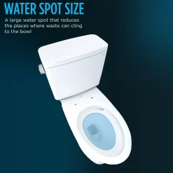 TOTO Drake Transitional WASHLET+ Two-Piece Elongated 1.28 GPF Universal Height TORNADO FLUSH Toilet with C2 Bidet Seat, Cotton White, Vitreous China, MW7863074CEFG.10#01