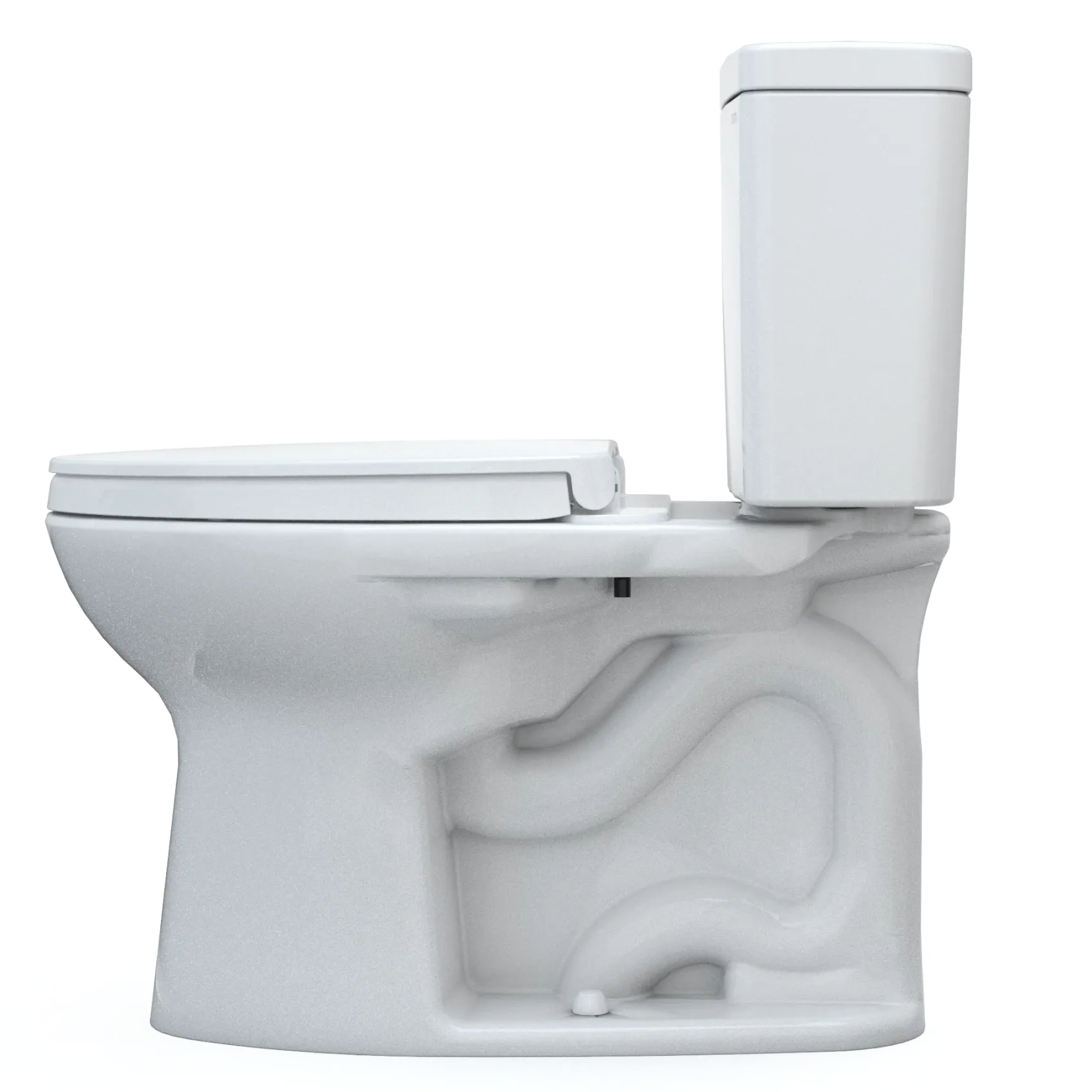 TOTO Drake Two-Piece Elongated 1.28 GPF Universal Height TORNADO FLUSH Toilet with CEFIONTECT and SoftClose Seat, WASHLET+ Ready, Cotton White, Vitreous China, MS776124CEFG#01