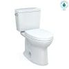 TOTO Drake Two-Piece Elongated 1.28 GPF TORNADO FLUSH Toilet with CEFIONTECT and SoftClose Seat, WASHLET+ Ready, Cotton White, Vitreous China, MS776124CEG#01