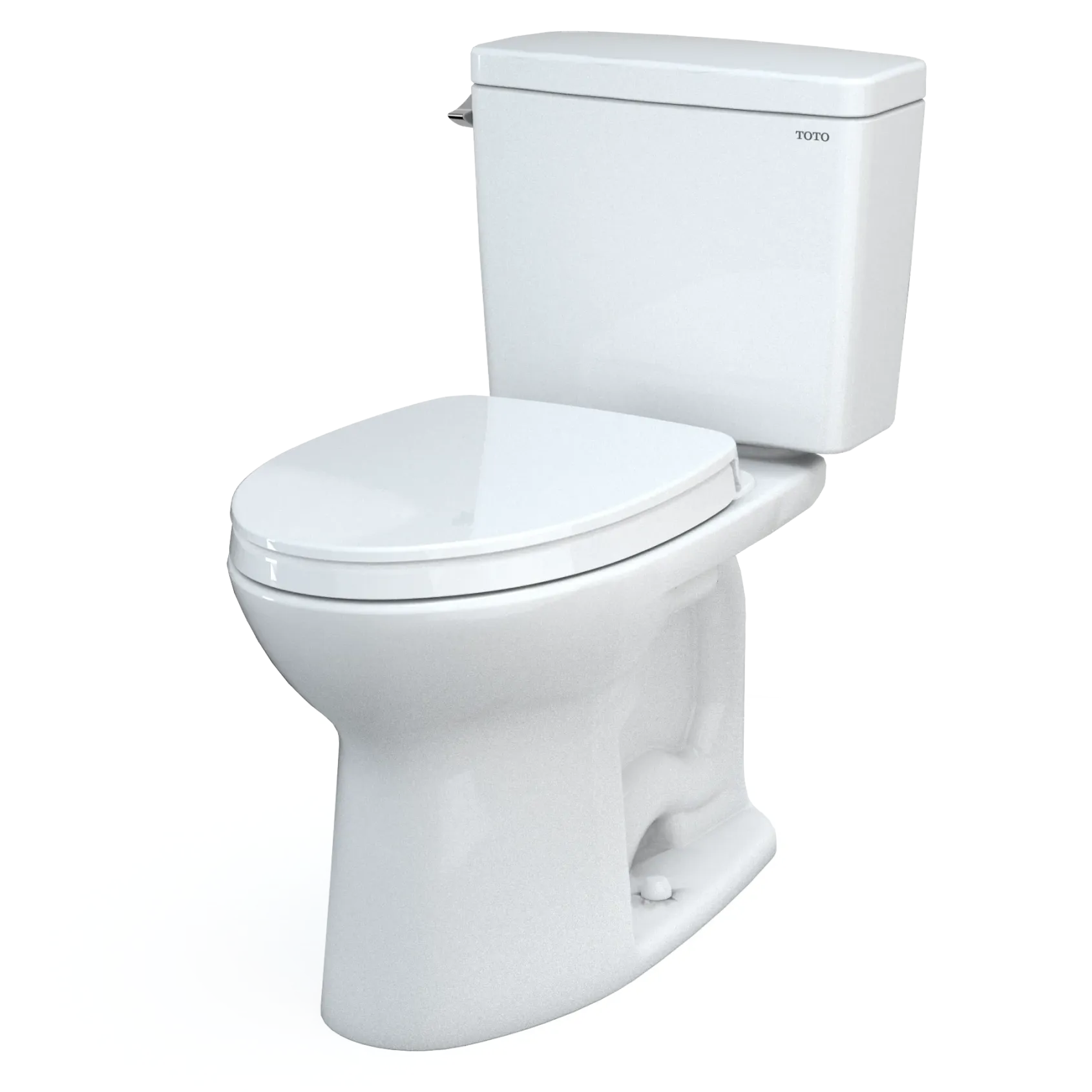 TOTO Drake Two-Piece Elongated 1.28 GPF TORNADO FLUSH Toilet with CEFIONTECT and SoftClose Seat, WASHLET+ Ready, Cotton White, Vitreous China, MS776124CEG#01
