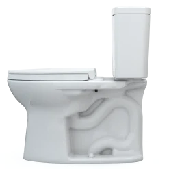 TOTO Drake Two-Piece Elongated 1.28 GPF TORNADO FLUSH Toilet with CEFIONTECT and SoftClose Seat, WASHLET+ Ready, Cotton White, Vitreous China, MS776124CEG#01