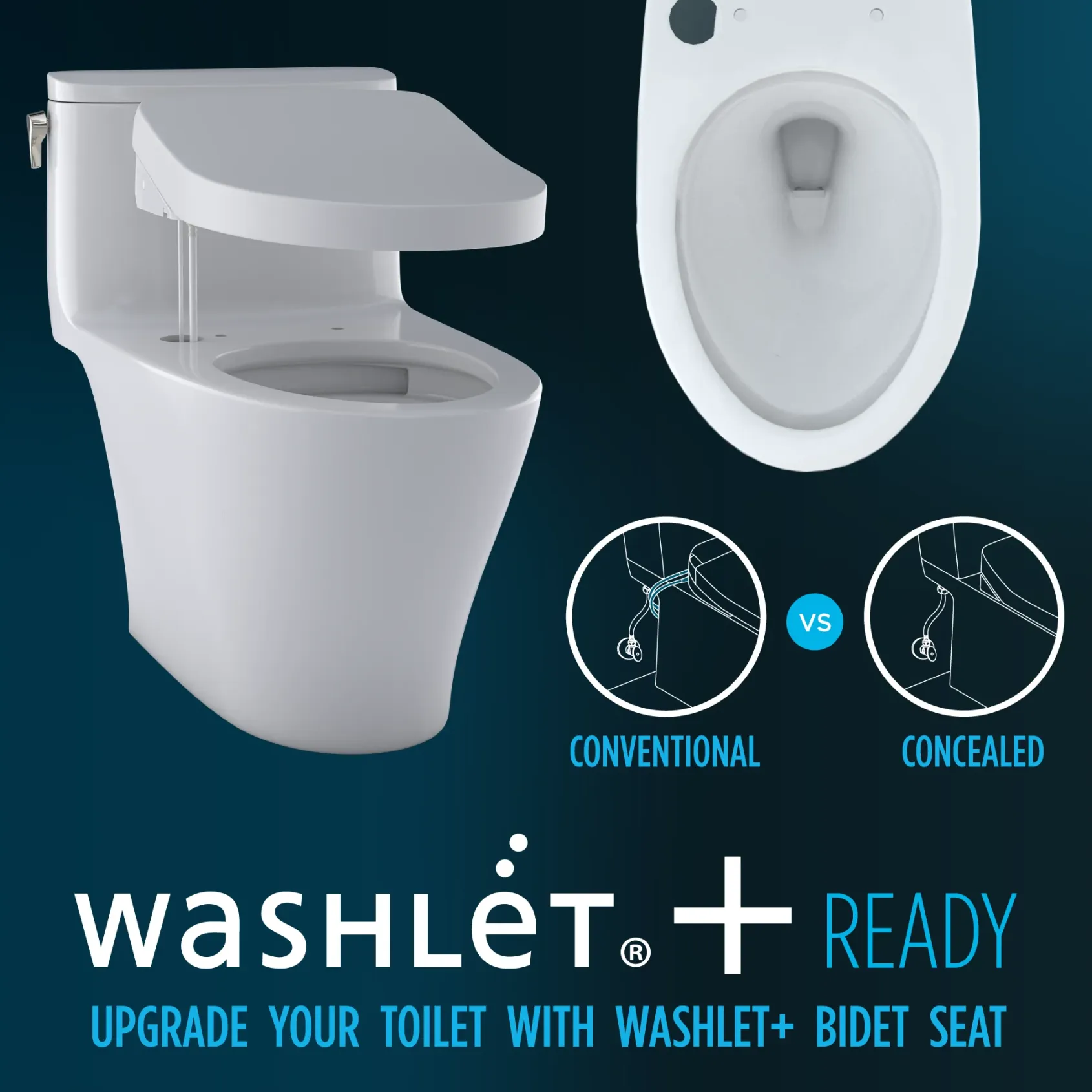 TOTO Drake Two-Piece Elongated 1.28 GPF TORNADO FLUSH Toilet with CEFIONTECT and SoftClose Seat, WASHLET+ Ready, Cotton White, Vitreous China, MS776124CEG#01