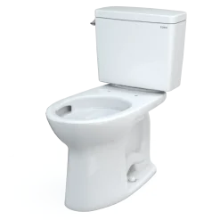 TOTO Drake Two-Piece Elongated 1.28 GPF TORNADO FLUSH Toilet with CEFIONTECT, Cotton White, Vitreous China, CST776CEG#01