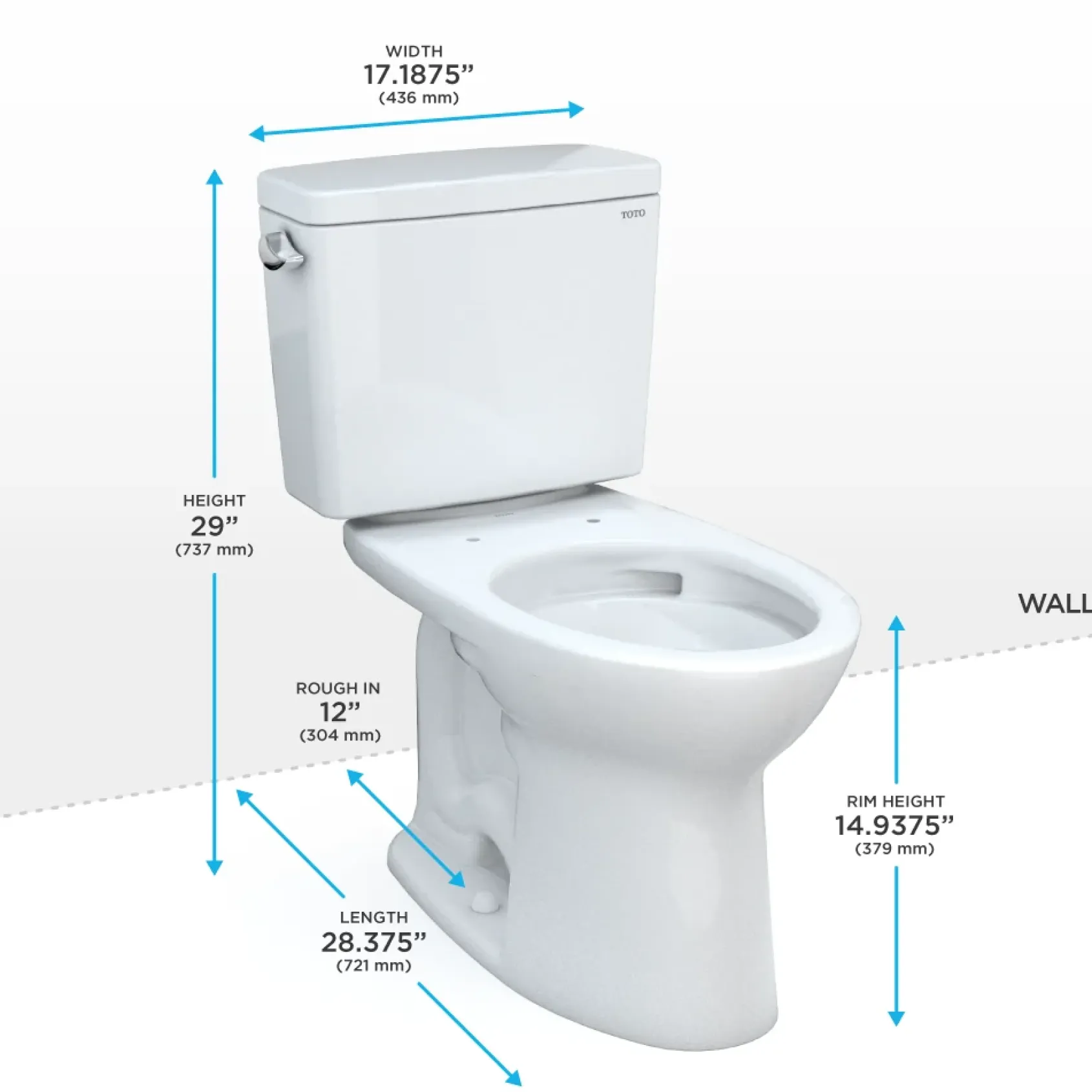 TOTO Drake Two-Piece Elongated 1.28 GPF TORNADO FLUSH Toilet with CEFIONTECT, Bone, Vitreous China, CST776CEG#03