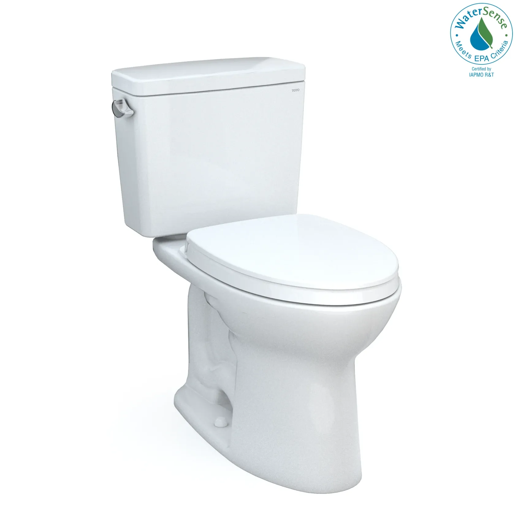 TOTO Drake Two-Piece Elongated 1.28 GPF Universal Height TORNADO FLUSH Toilet with 10 Inch Rough-In, CEFIONTECT, and SoftClose Seat, WASHLET+ Ready, Cotton White, Vitreous China, MS776124CEFG.10#01