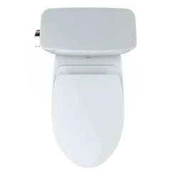 TOTO Drake Two-Piece Elongated 1.28 GPF Universal Height TORNADO FLUSH Toilet with 10 Inch Rough-In, CEFIONTECT, and SoftClose Seat, WASHLET+ Ready, Cotton White, Vitreous China, MS776124CEFG.10#01
