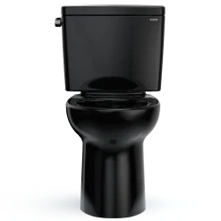 TOTO Drake Two-Piece Elongated 1.6 GPF Universal Height TORNADO FLUSH Toilet, Ebony, Vitreous China, CST776CSF#51