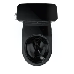 TOTO Drake Two-Piece Round 1.28 GPF Universal Height TORNADO FLUSH Toilet with CEFIONTECT, Ebony, Vitreous China, CST775CEF#51