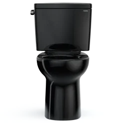 TOTO Drake Two-Piece Round 1.28 GPF Universal Height TORNADO FLUSH Toilet with CEFIONTECT, Ebony, Vitreous China, CST775CEF#51