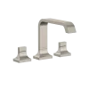 TOTO GC Two-Handle Deck-Mount Roman Tub Filler Trim, Brushed Nickel, Brass, TBG08201U#BN