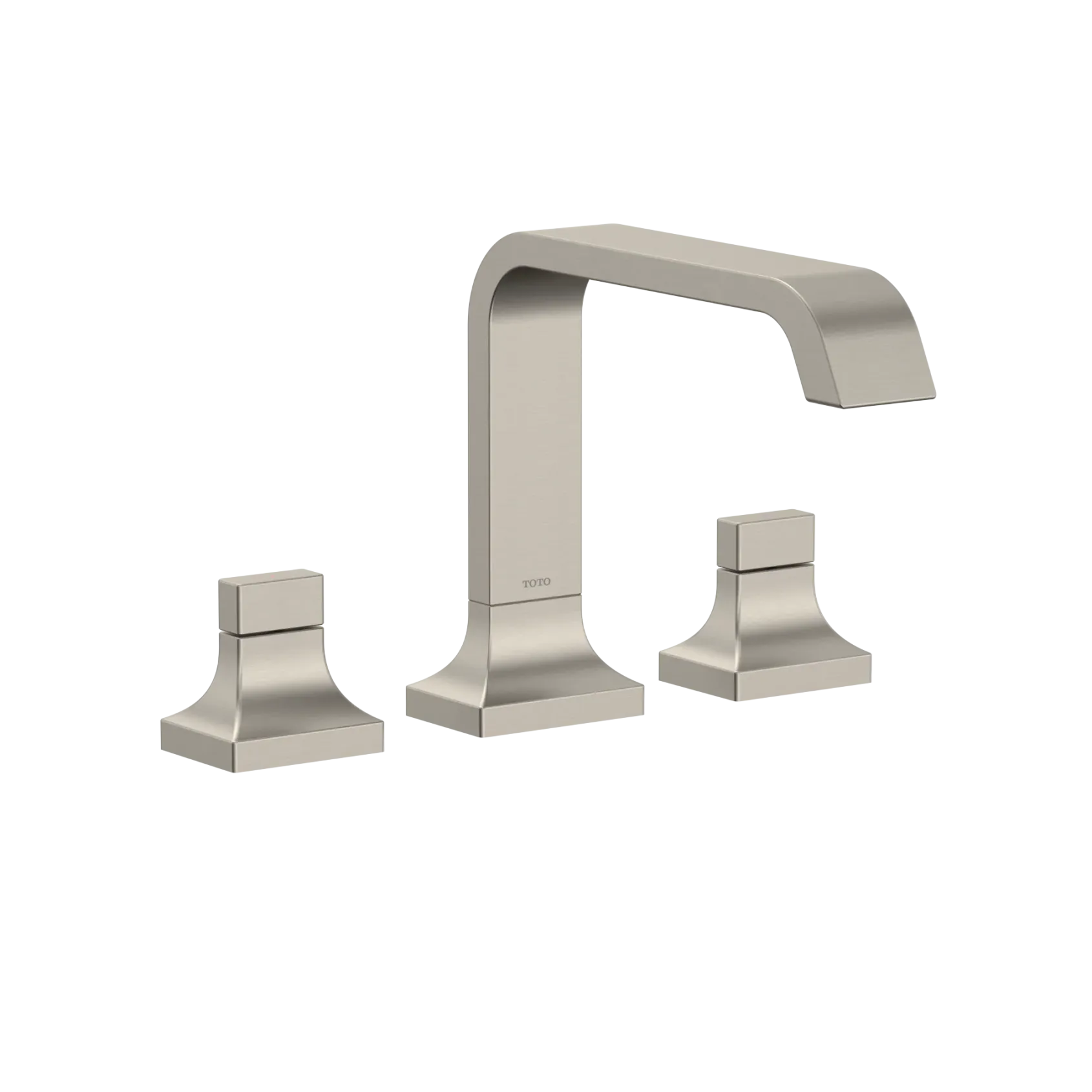 TOTO GC Two-Handle Deck-Mount Roman Tub Filler Trim, Brushed Nickel, Brass, TBG08201U#BN