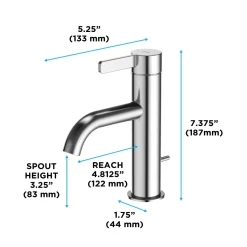 TOTO GF Series 1.2 GPM Single Handle Bathroom Sink Faucet with COMFORT GLIDE Technology and Drain Assembly, Polished Nickel, Stainless Steel, TLG11301U#PN