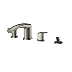 TOTO GM Two-Handle Deck-Mount Roman Tub Filler Trim with Handshower, Polished Nickel, Brass, TBG09202U#PN