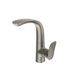 TOTO GO 1.2 GPM Single Side-Handle Bathroom Sink Faucet with COMFORT GLIDE Technology and Drain Assembly, Brushed Nickel, Brass, TLG01309U#BN