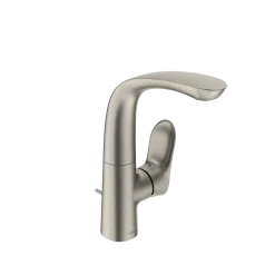 TOTO GO 1.2 GPM Single Side-Handle Bathroom Sink Faucet with COMFORT GLIDE Technology and Drain Assembly, Brushed Nickel, Brass, TLG01309U#BN