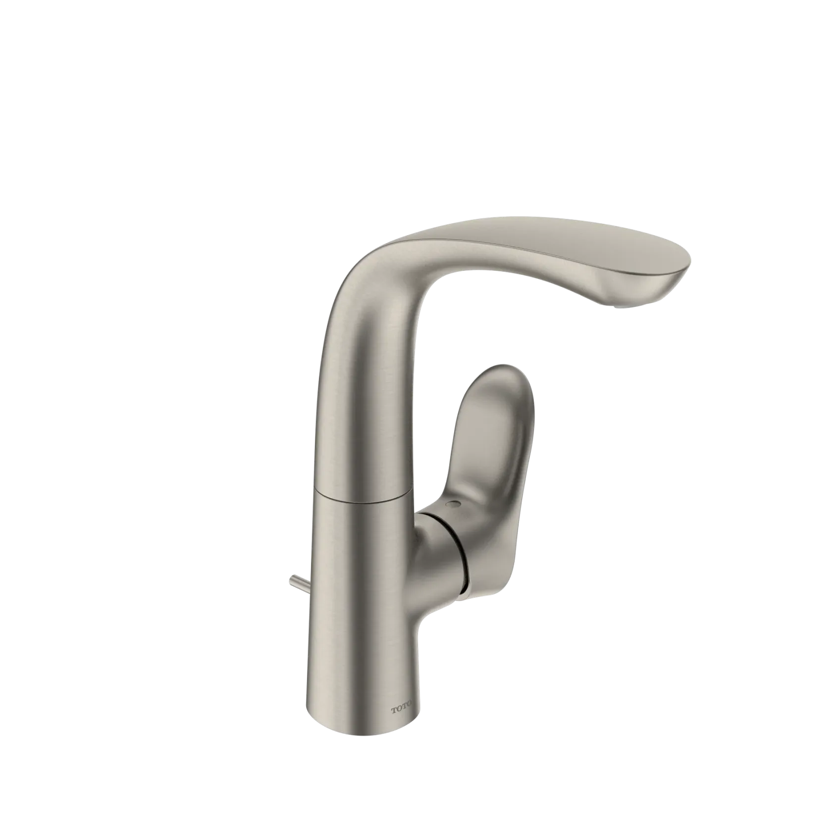 TOTO GO 1.2 GPM Single Side-Handle Bathroom Sink Faucet with COMFORT GLIDE Technology and Drain Assembly, Brushed Nickel, Brass, TLG01309U#BN