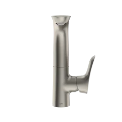 TOTO GO 1.2 GPM Single Side-Handle Bathroom Sink Faucet with COMFORT GLIDE Technology and Drain Assembly, Brushed Nickel, Brass, TLG01309U#BN