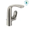 TOTO GO 1.2 GPM Single Side-Handle Bathroom Sink Faucet with COMFORT GLIDE Technology and Drain Assembly, Polished Nickel, Brass, TLG01309U#PN