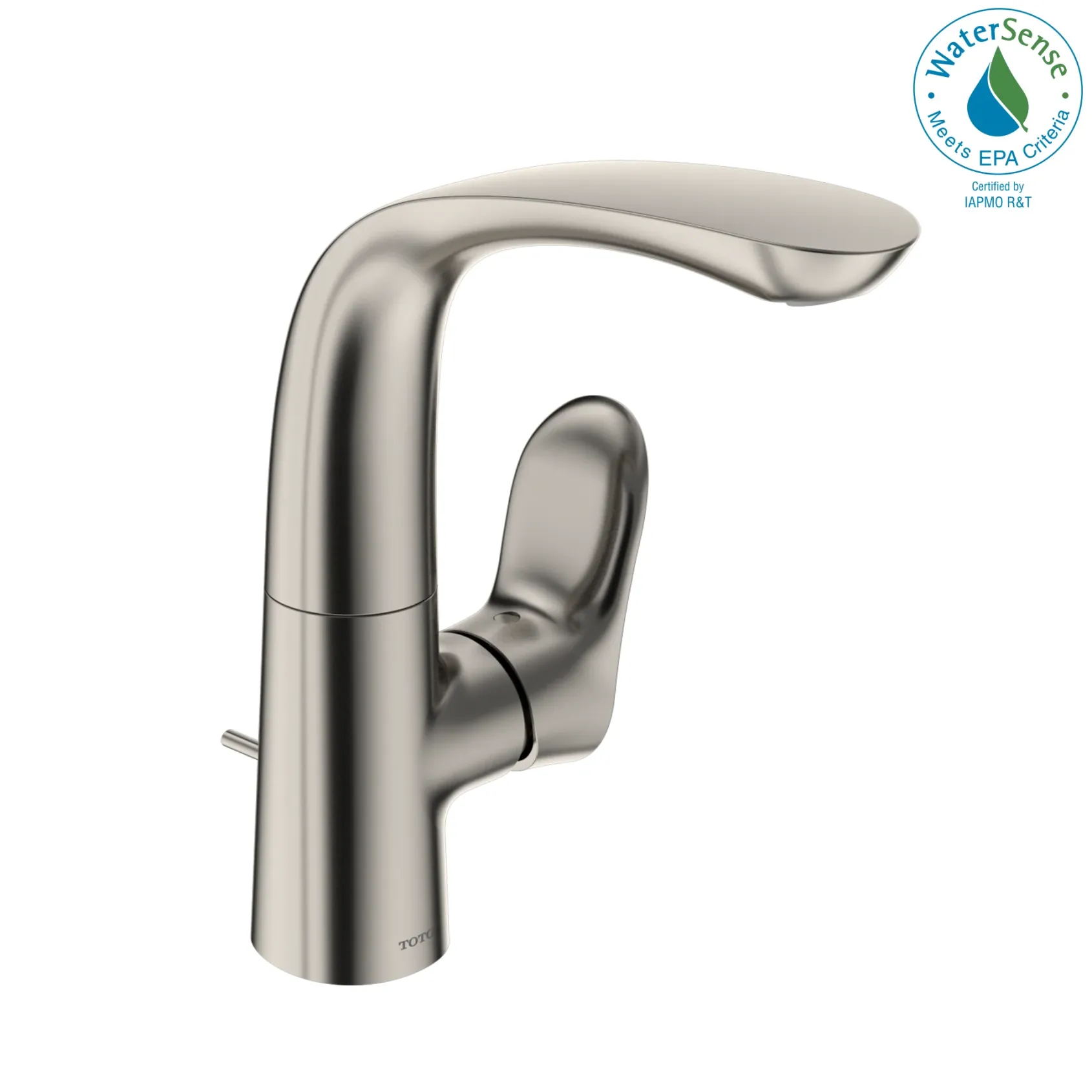 TOTO GO 1.2 GPM Single Side-Handle Bathroom Sink Faucet with COMFORT GLIDE Technology and Drain Assembly, Polished Nickel, Brass, TLG01309U#PN