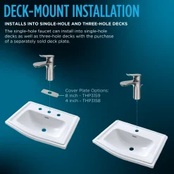 TOTO GO 1.2 GPM Single Side-Handle Bathroom Sink Faucet with COMFORT GLIDE Technology and Drain Assembly, Polished Nickel, Brass, TLG01309U#PN