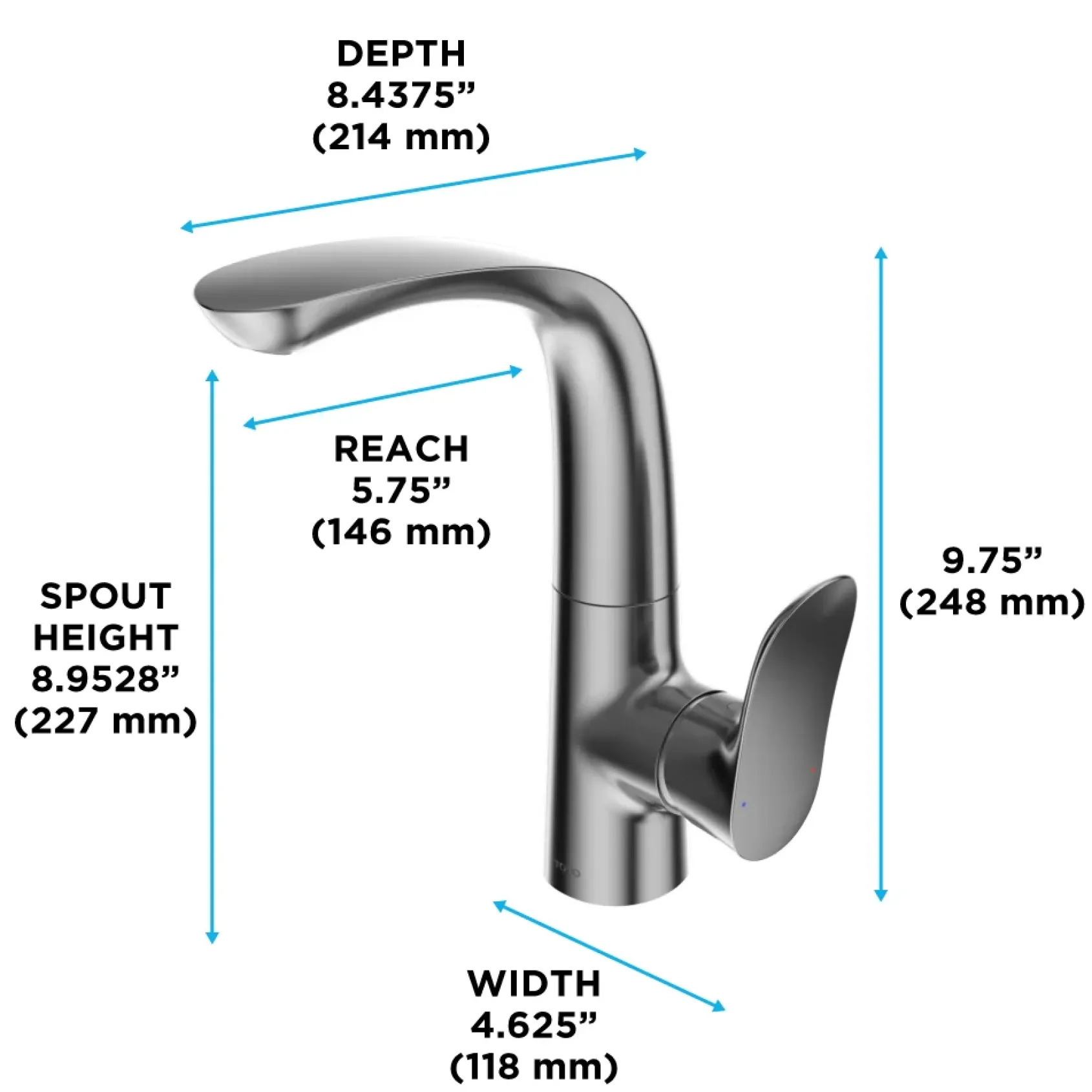 TOTO GO 1.2 GPM Single Side-Handle Bathroom Sink Faucet with COMFORT GLIDE Technology and Drain Assembly, Polished Nickel, Brass, TLG01309U#PN