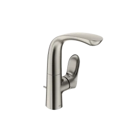 TOTO GO 1.2 GPM Single Side-Handle Bathroom Sink Faucet with COMFORT GLIDE Technology and Drain Assembly, Polished Nickel, Brass, TLG01309U#PN