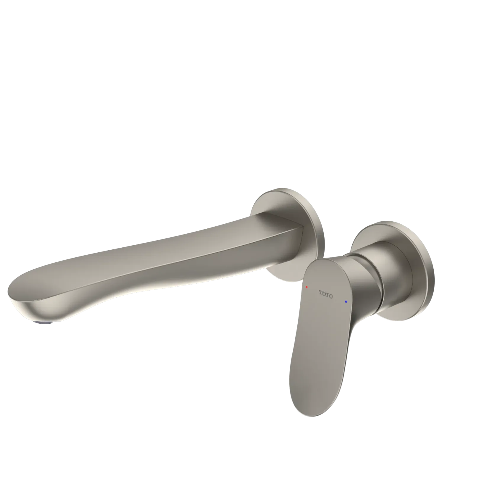 TOTO GO 1.2 GPM Wall-Mount Single-Handle L Bathroom Faucet with COMFORT GLIDE Technology, Brushed Nickel, Brass, TLG01311UA#BN