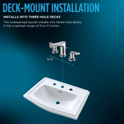 TOTO GR Series 1.2 GPM Two Handle Widespread Bathroom Sink Faucet with Drain Assembly, Polished Chrome, Brass, TLG02201U#CP