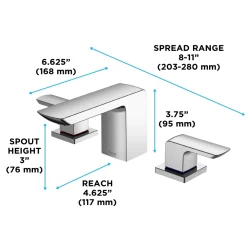 TOTO GR Series 1.2 GPM Two Handle Widespread Bathroom Sink Faucet with Drain Assembly, Polished Chrome, Brass, TLG02201U#CP
