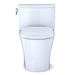 TOTO Nexus Two-Piece Elongated 1.28 GPF Universal Height Toilet with CEFIONTECT and SS234 SoftClose Seat, WASHLET+ Ready, Cotton White, Vitreous China, MS442234CEFG#01