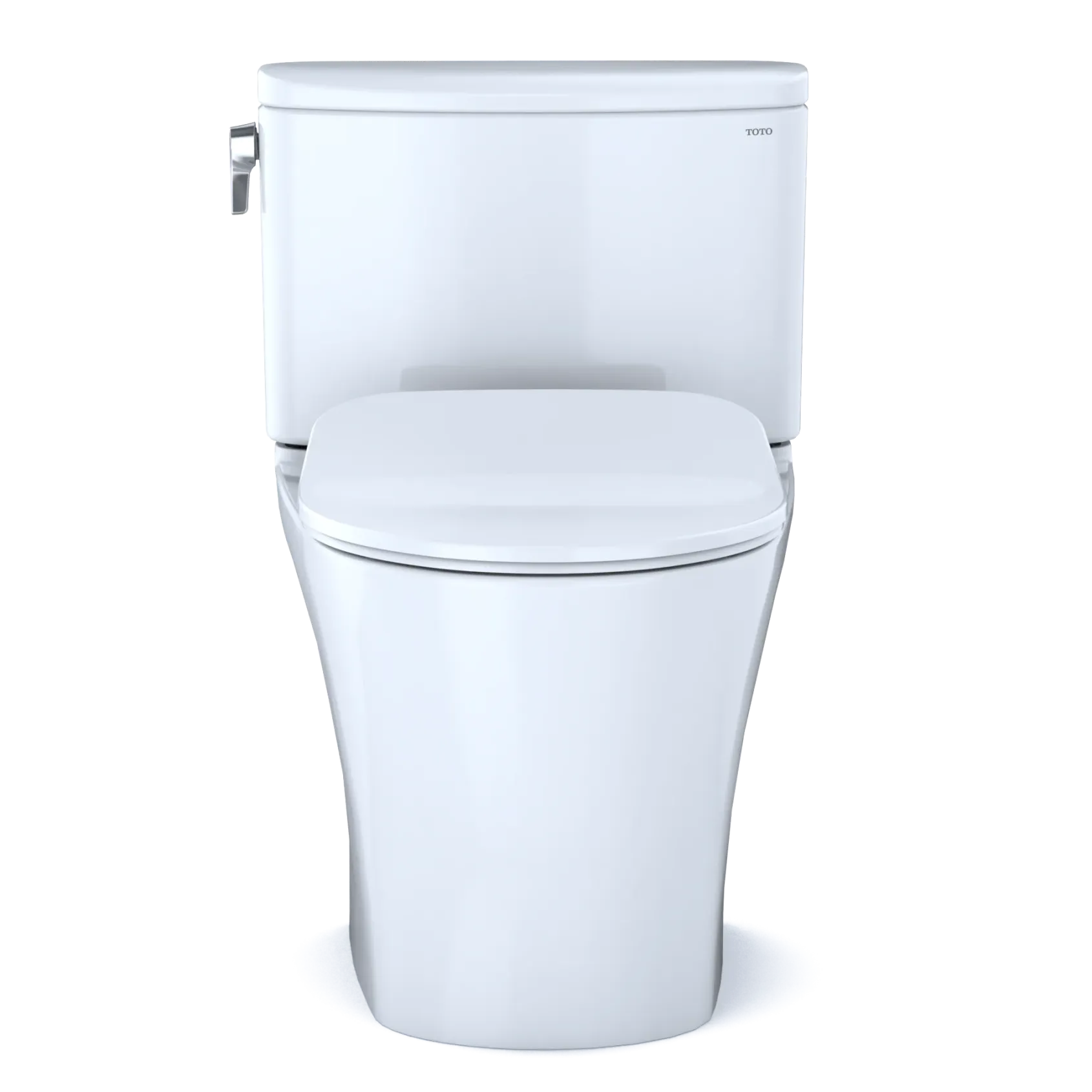 TOTO Nexus Two-Piece Elongated 1.28 GPF Universal Height Toilet with CEFIONTECT and SS234 SoftClose Seat, WASHLET+ Ready, Cotton White, Vitreous China, MS442234CEFG#01