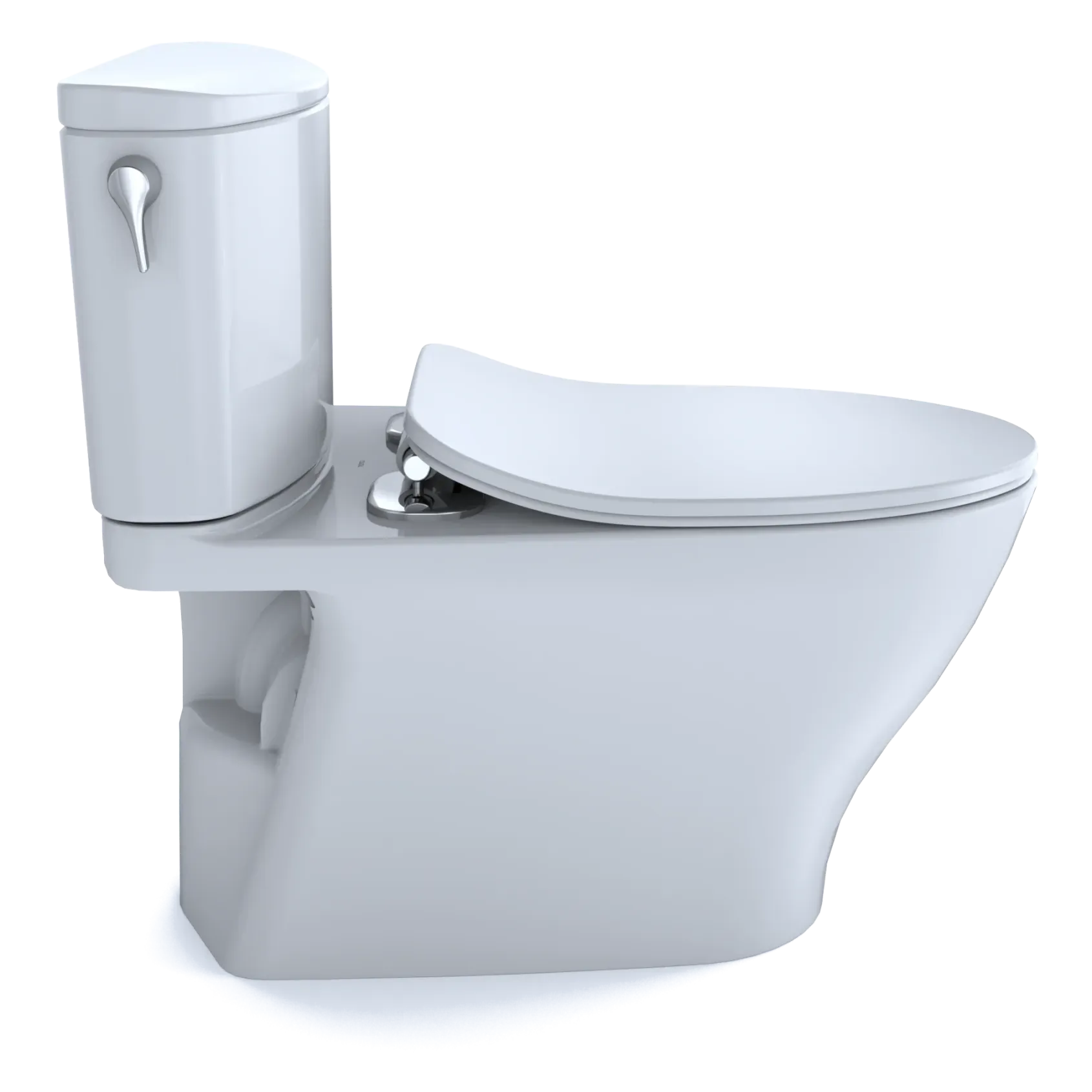 TOTO Nexus Two-Piece Elongated 1.28 GPF Universal Height Toilet with CEFIONTECT and SS234 SoftClose Seat, WASHLET+ Ready, Cotton White, Vitreous China, MS442234CEFG#01