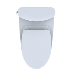 TOTO Nexus Two-Piece Elongated 1.28 GPF Universal Height Toilet with CEFIONTECT and SS124 SoftClose Seat, WASHLET+ Ready, Cotton White, Vitreous China, MS442124CEFG#01