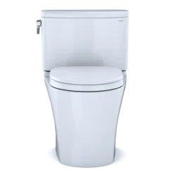 TOTO Nexus Two-Piece Elongated 1.28 GPF Universal Height Toilet with CEFIONTECT and SS124 SoftClose Seat, WASHLET+ Ready, Cotton White, Vitreous China, MS442124CEFG#01
