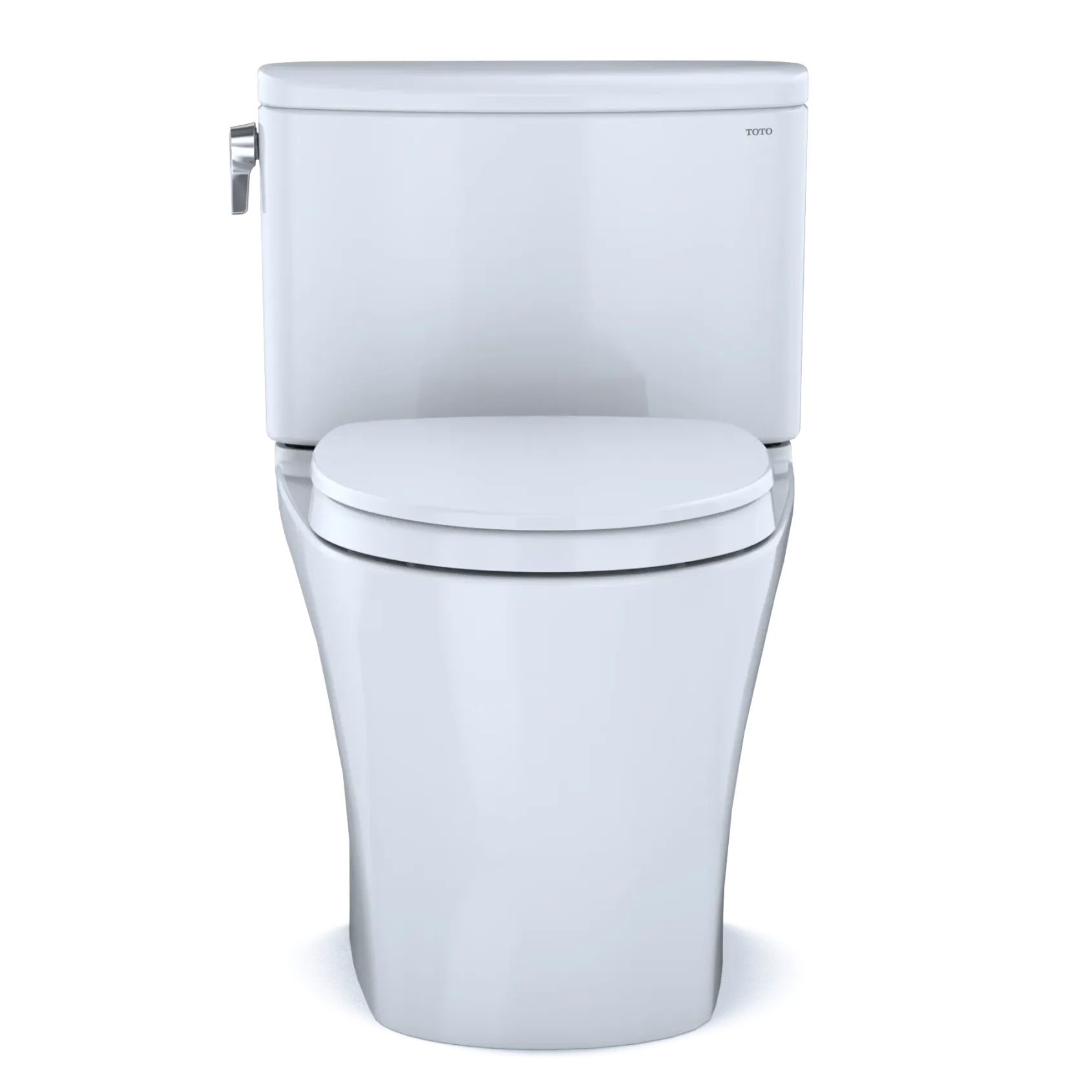 TOTO Nexus Two-Piece Elongated 1.28 GPF Universal Height Toilet with CEFIONTECT and SS124 SoftClose Seat, WASHLET+ Ready, Cotton White, Vitreous China, MS442124CEFG#01