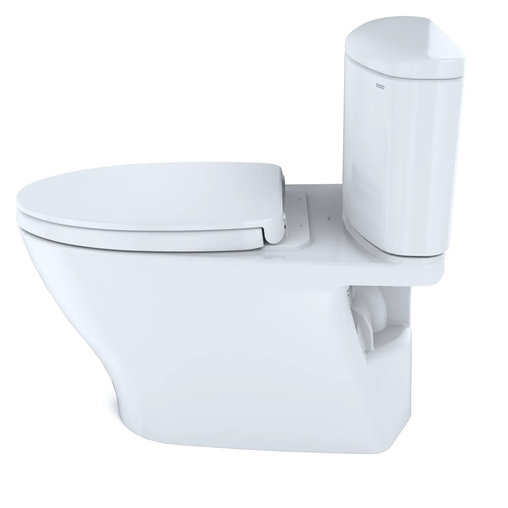 TOTO Nexus Two-Piece Elongated 1.28 GPF Universal Height Toilet with CEFIONTECT and SS124 SoftClose Seat, WASHLET+ Ready, Cotton White, Vitreous China, MS442124CEFG#01