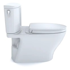 TOTO Nexus Two-Piece Elongated 1.28 GPF Universal Height Toilet with CEFIONTECT and SS124 SoftClose Seat, WASHLET+ Ready, Cotton White, Vitreous China, MS442124CEFG#01