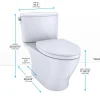 TOTO Nexus Two-Piece Elongated 1.28 GPF Universal Height Toilet with CEFIONTECT and SS124 SoftClose Seat, WASHLET+ Ready, Colonial White, Vitreous China, MS442124CEFG#11