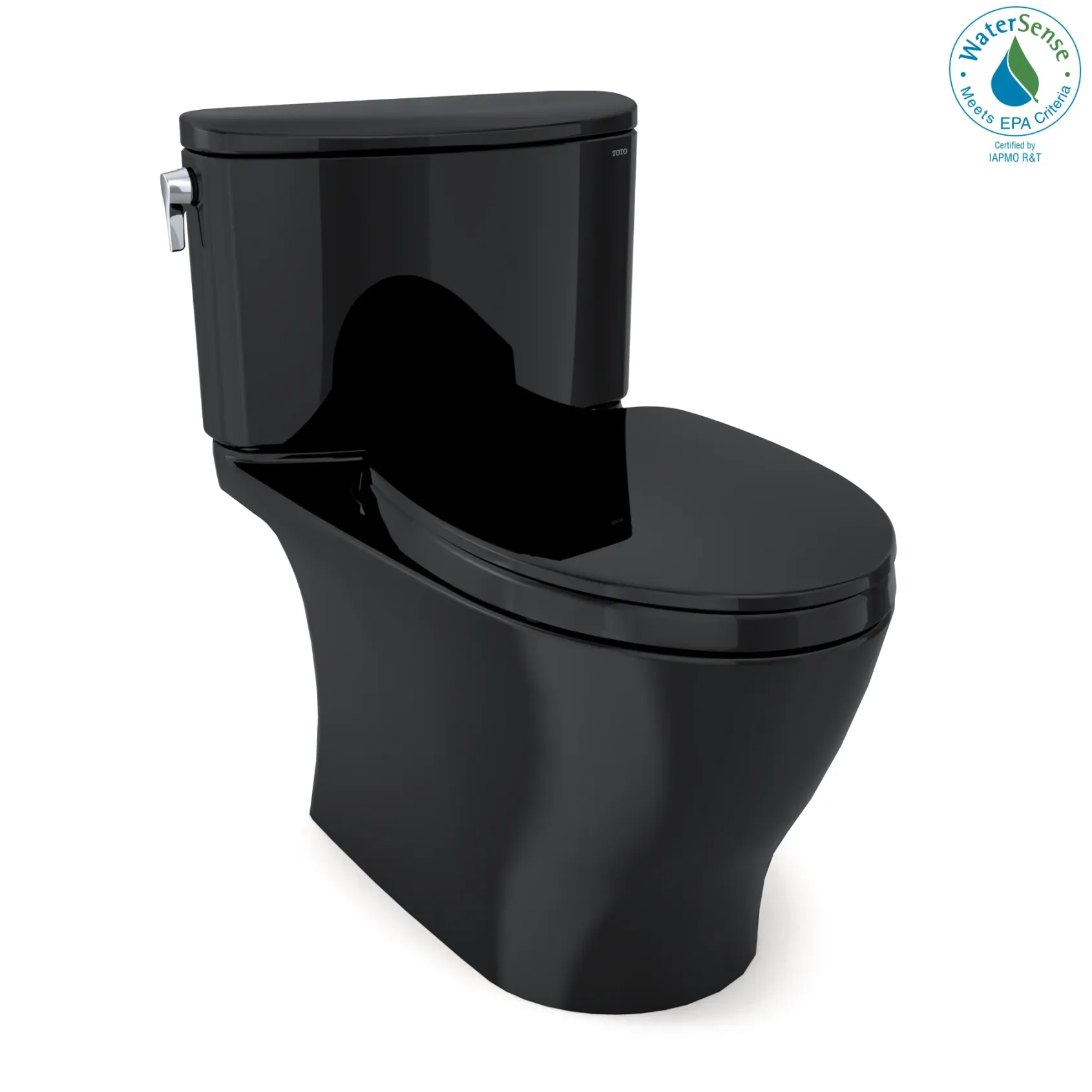 TOTO Nexus Two-Piece Elongated 1.28 GPF Universal Height Toilet with SS124 SoftClose Seat, WASHLET+ Ready, Ebony, Vitreous China, MS442124CEF#51