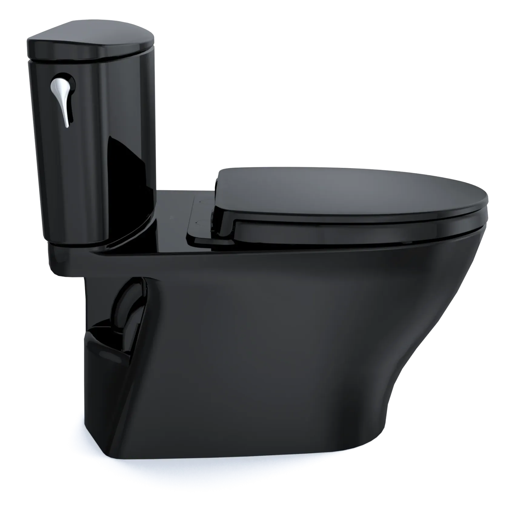 TOTO Nexus Two-Piece Elongated 1.28 GPF Universal Height Toilet with SS124 SoftClose Seat, WASHLET+ Ready, Ebony, Vitreous China, MS442124CEF#51