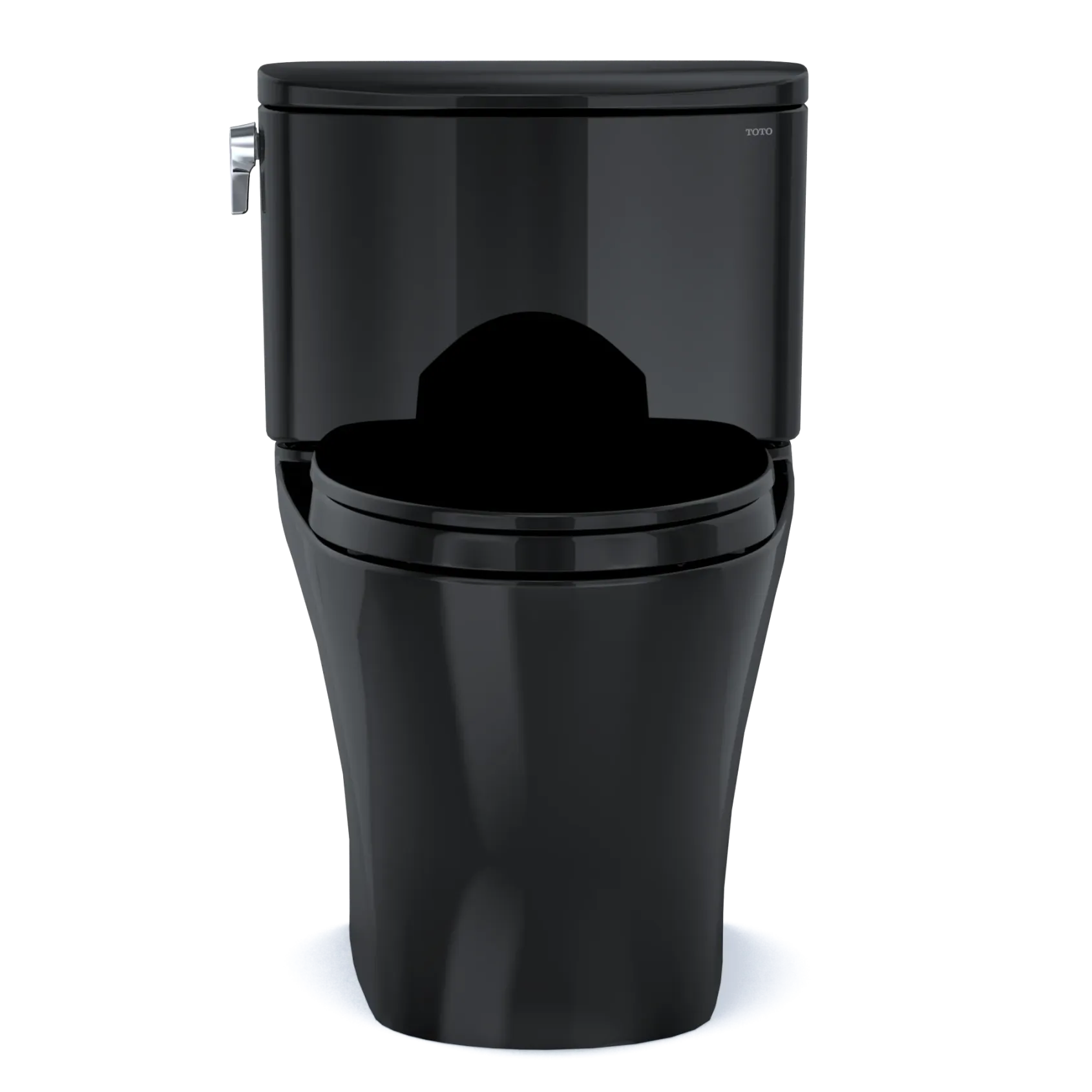 TOTO Nexus Two-Piece Elongated 1.28 GPF Universal Height Toilet with SS124 SoftClose Seat, WASHLET+ Ready, Ebony, Vitreous China, MS442124CEF#51