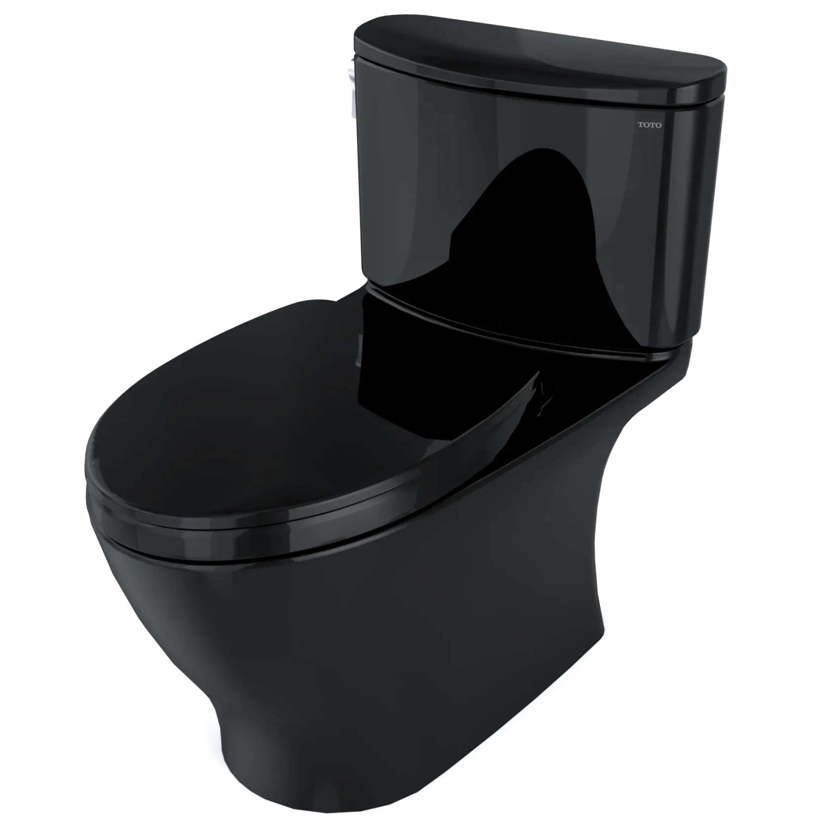 TOTO Nexus Two-Piece Elongated 1.28 GPF Universal Height Toilet with SS124 SoftClose Seat, WASHLET+ Ready, Ebony, Vitreous China, MS442124CEF#51