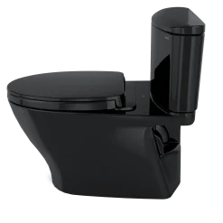 TOTO Nexus Two-Piece Elongated 1.28 GPF Universal Height Toilet with SS124 SoftClose Seat, WASHLET+ Ready, Ebony, Vitreous China, MS442124CEF#51
