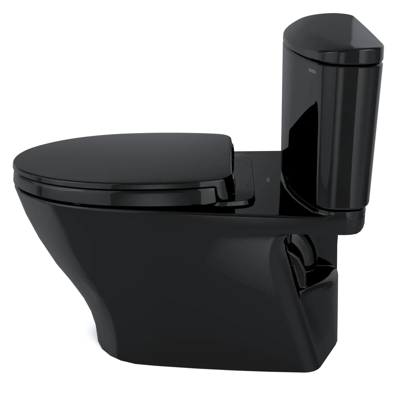 TOTO Nexus Two-Piece Elongated 1.28 GPF Universal Height Toilet with SS124 SoftClose Seat, WASHLET+ Ready, Ebony, Vitreous China, MS442124CEF#51