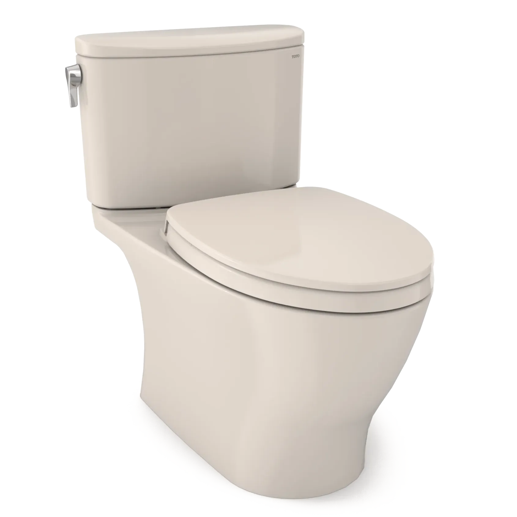 TOTO Nexus Two-Piece Elongated 1.28 GPF Universal Height Toilet with CEFIONTECT and SS124 SoftClose Seat, WASHLET+ Ready, Sedona Beige, Vitreous China, MS442124CEFG#12