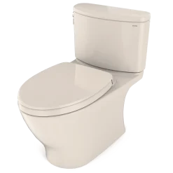 TOTO Nexus Two-Piece Elongated 1.28 GPF Universal Height Toilet with CEFIONTECT and SS124 SoftClose Seat, WASHLET+ Ready, Sedona Beige, Vitreous China, MS442124CEFG#12